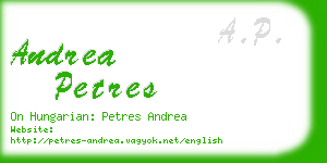 andrea petres business card